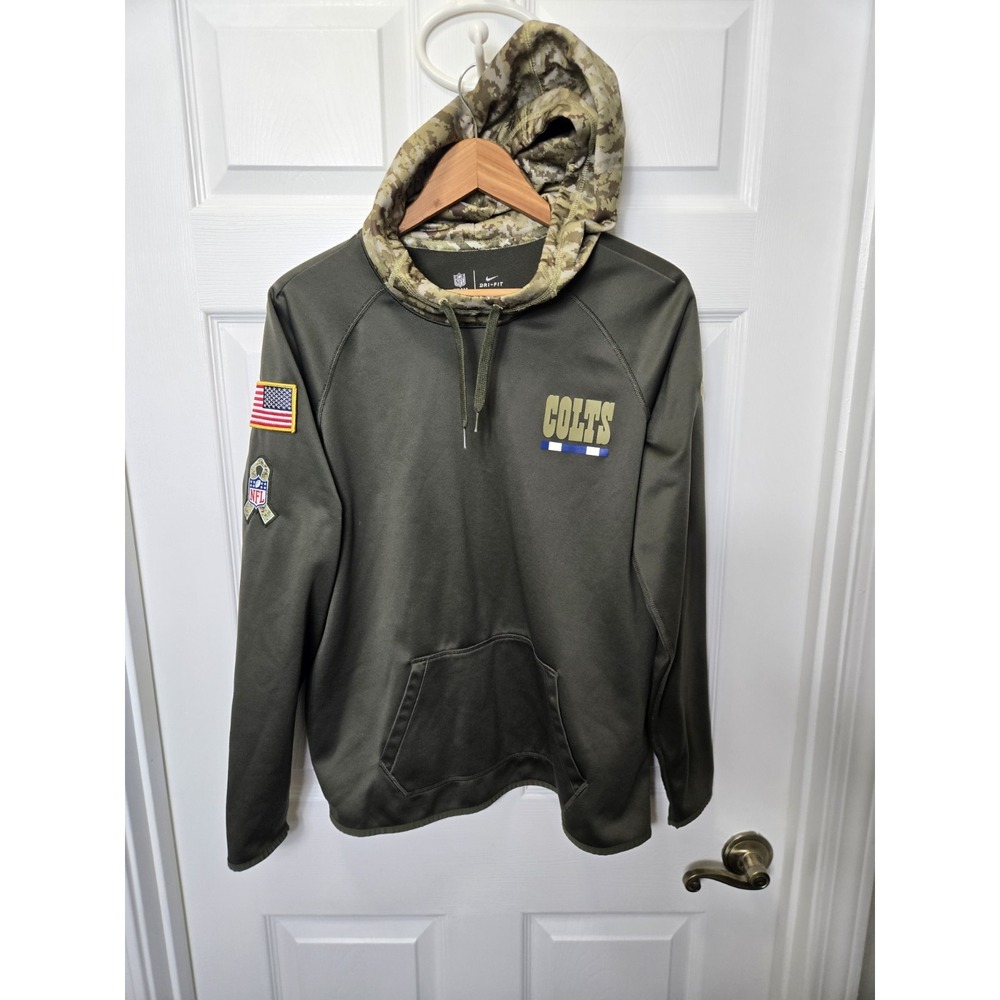 Indianapolis Colts Nike Therma Salute to Service Hoodie Sweatshirt Pullover Larg